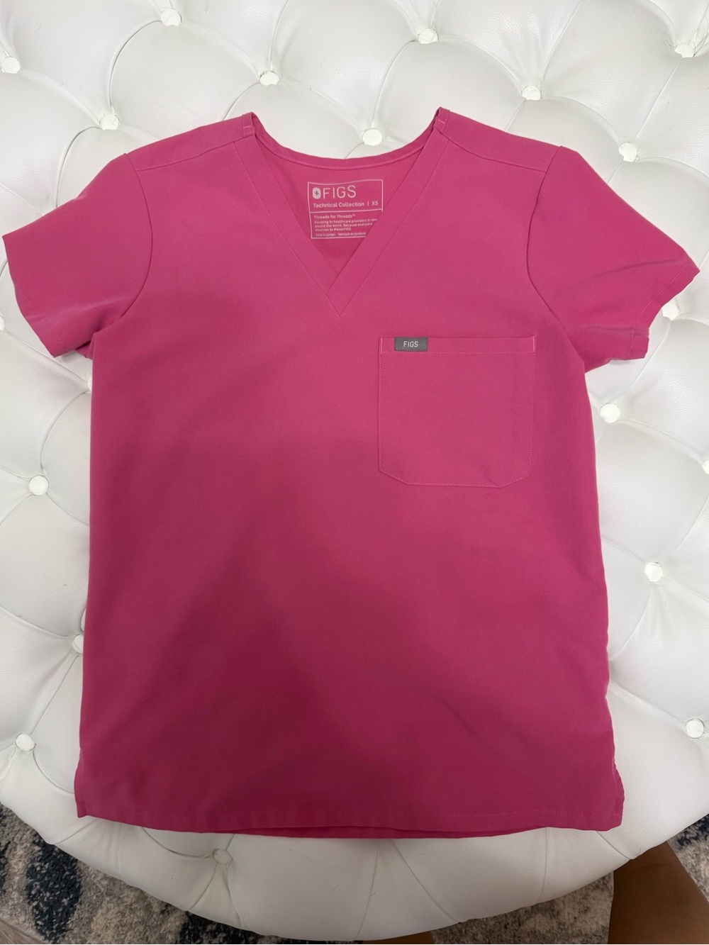 FIGS Women's Catarina Top in F’ing Pink
